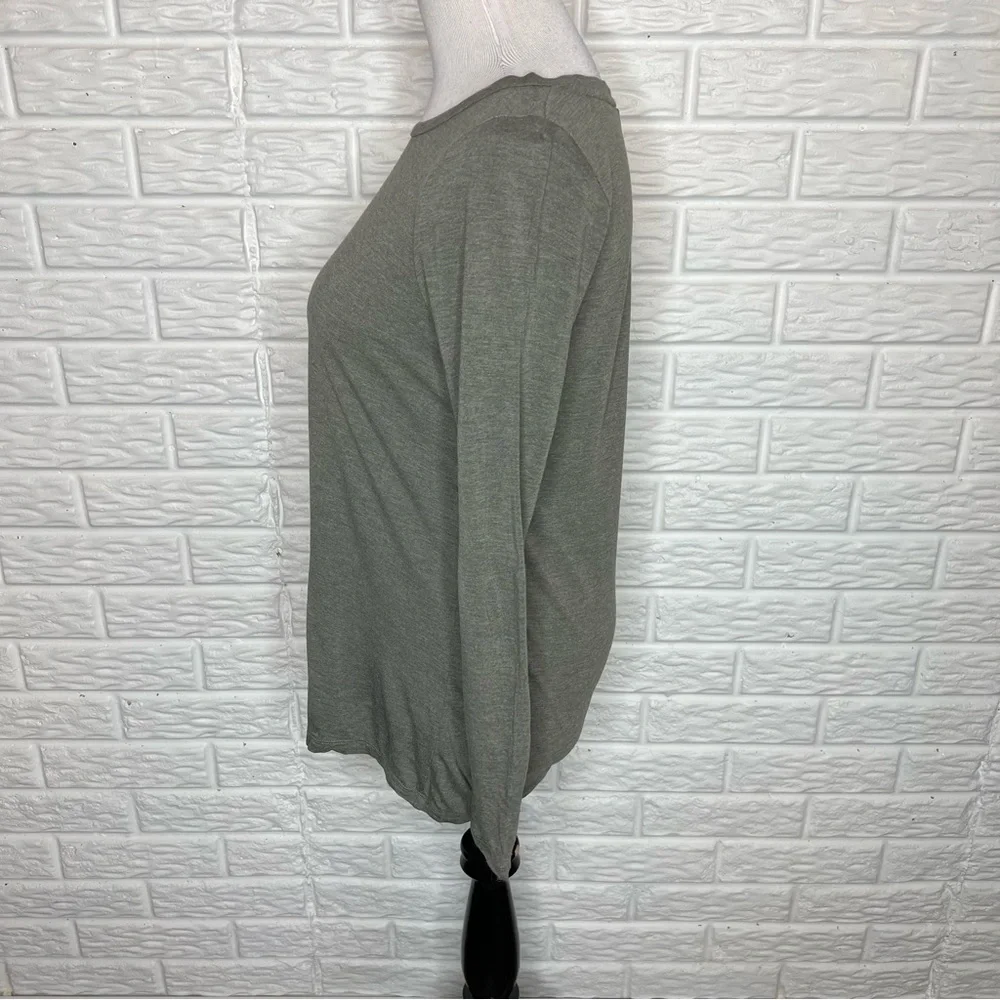 J CREW Gray Long Sleeve Stretch Suiting Crew Tee E4357 Women's Size S